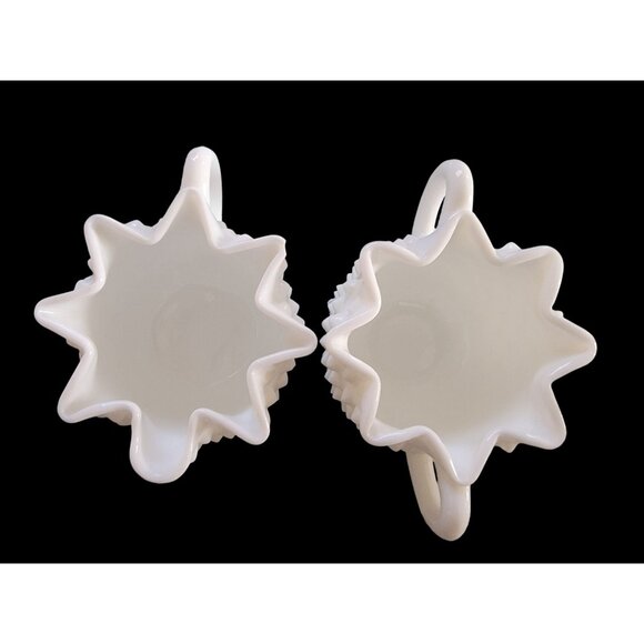 Vintage Fenton Hobnail Milk Glass Creamer & Sugar Set - Picture 7 of 10